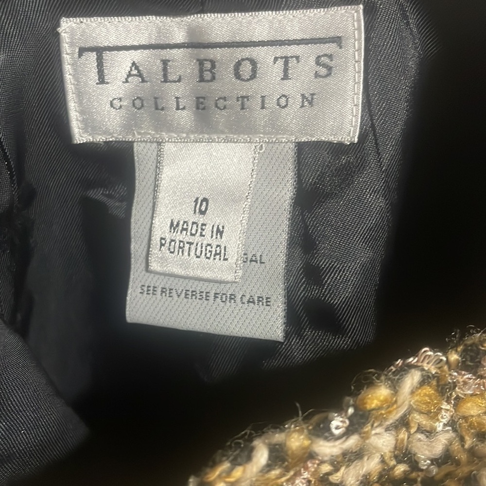 Talbots Tweed Brown|Beige Pencil With Slit Sz 10 - Picture 2 of 4